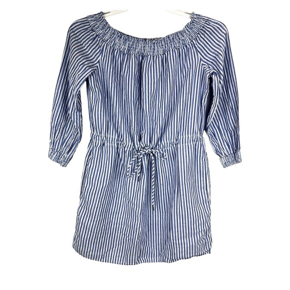 rag & bone Dresses & Skirts - Rag & Bone Drew Off Shoulder Mini Dress Tunic MED Blue Stripe Cotton